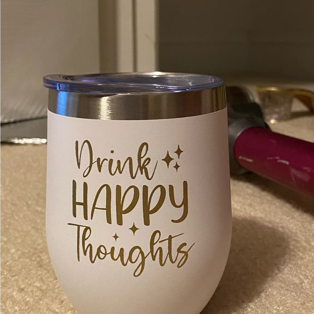 White and Gold Insulated Tumbler